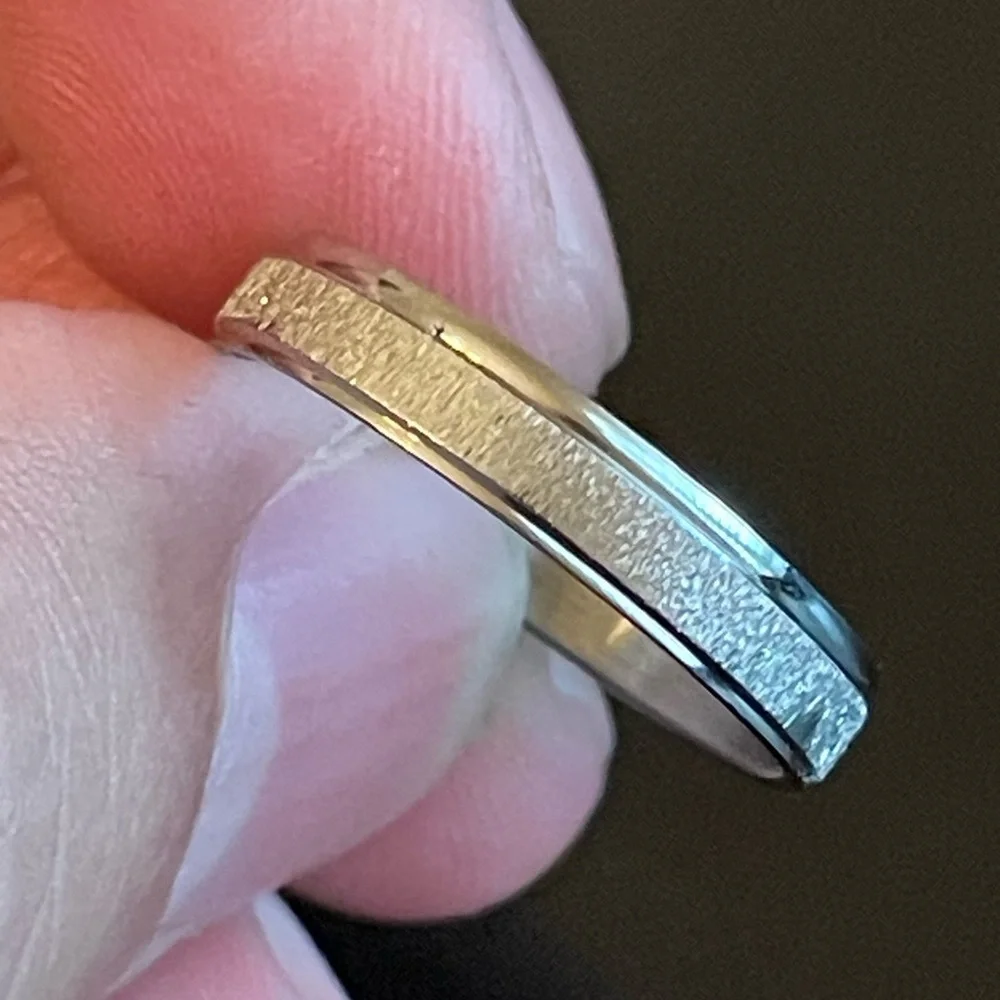 3mm stainless steel frosted ring - Picture 8 of 10
